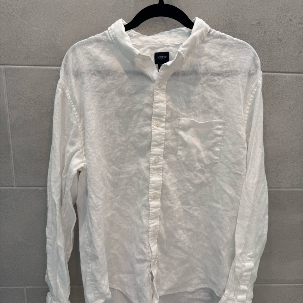 Linen J. Crew White Men's Shirt